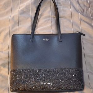 Kate Spade Greta tote black glitter